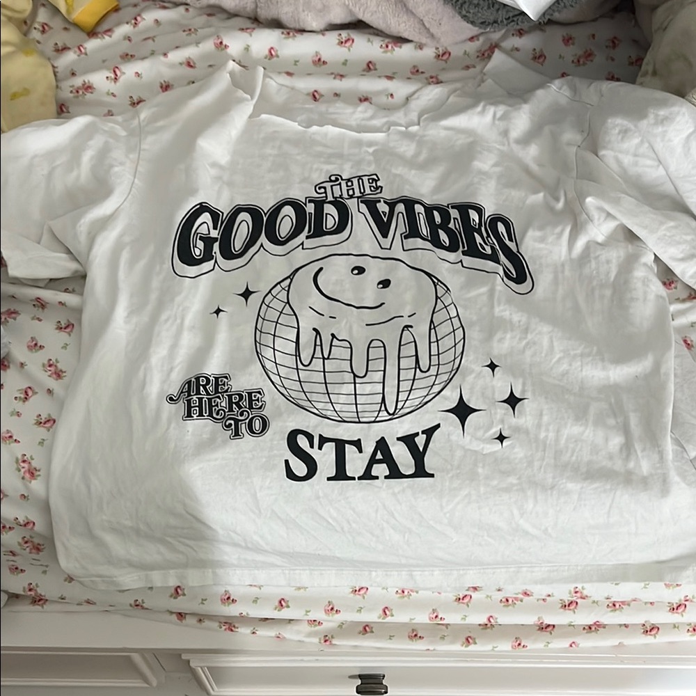 White 'Good Vibes' Kids Shirt